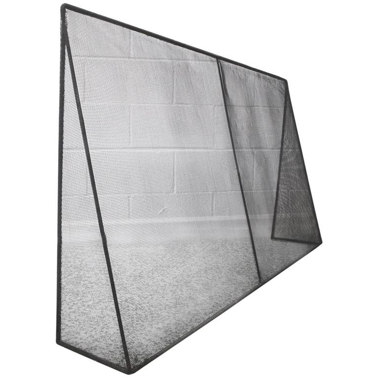 Modernist Fireplace Screen in the Style of George Nelson at 1stDibs