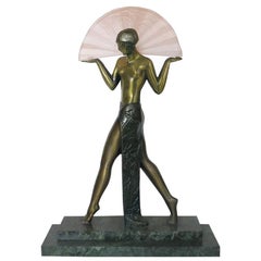 Guerbe Le Verrier Style Nude Egyptian Lamp w/ Marble Base **Saturday Sale**