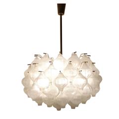 Elegant Handblown Glass “Tulipan” Chandelier by Julius Theodor Kalmar