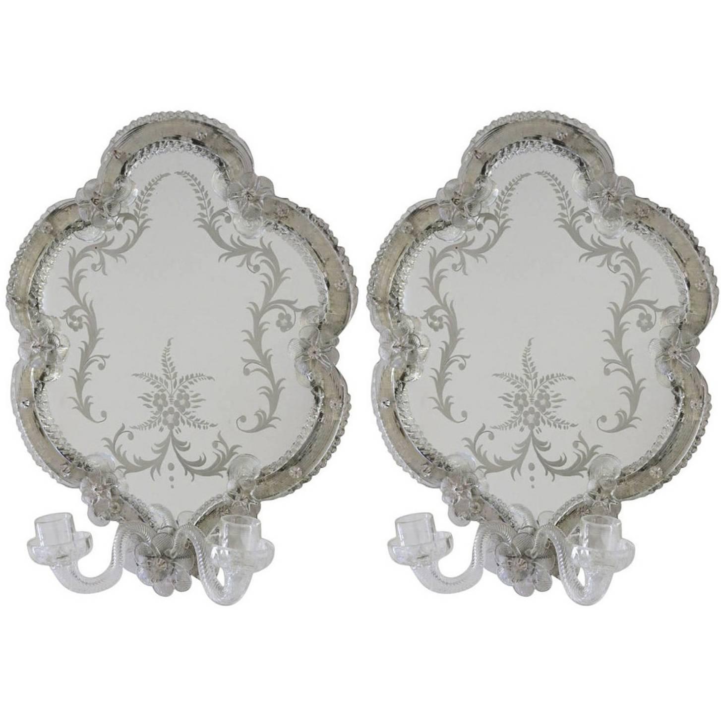 Pair of Venetian Mirror Sconces