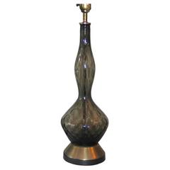 Italian Mid-Century Grey Murano / Venetian Glass Table Lamp 10
