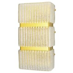 Italian Murano Rectangular Glass Sconces by Mazzega 4