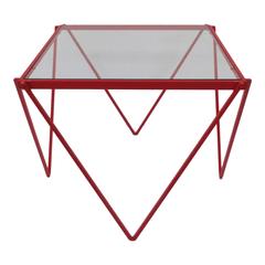 Postmodern Red Enamel Side or End Table in the Style of Paolo Piva, 1980s 11