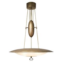 Gino Sarfatti attributed Counter Weight Pendant in Brass