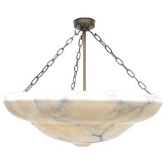 Antique Large Solid Carved French Alabaster Chandelier Pendent Light Fixture Circa 1930