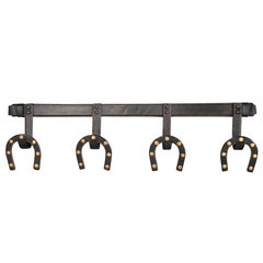 Jacques Adnet Leather Horseshoe Coat Rack