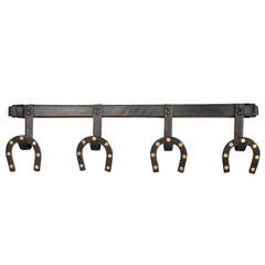 Jacques Adnet Leather Horseshoe Coat Rack 9