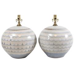 Pair of Drip Glaze Ceramic Table Lamps 7