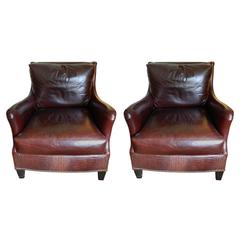 Pair of Leather Chairs by Ferguson Copeland, Late 20th Century