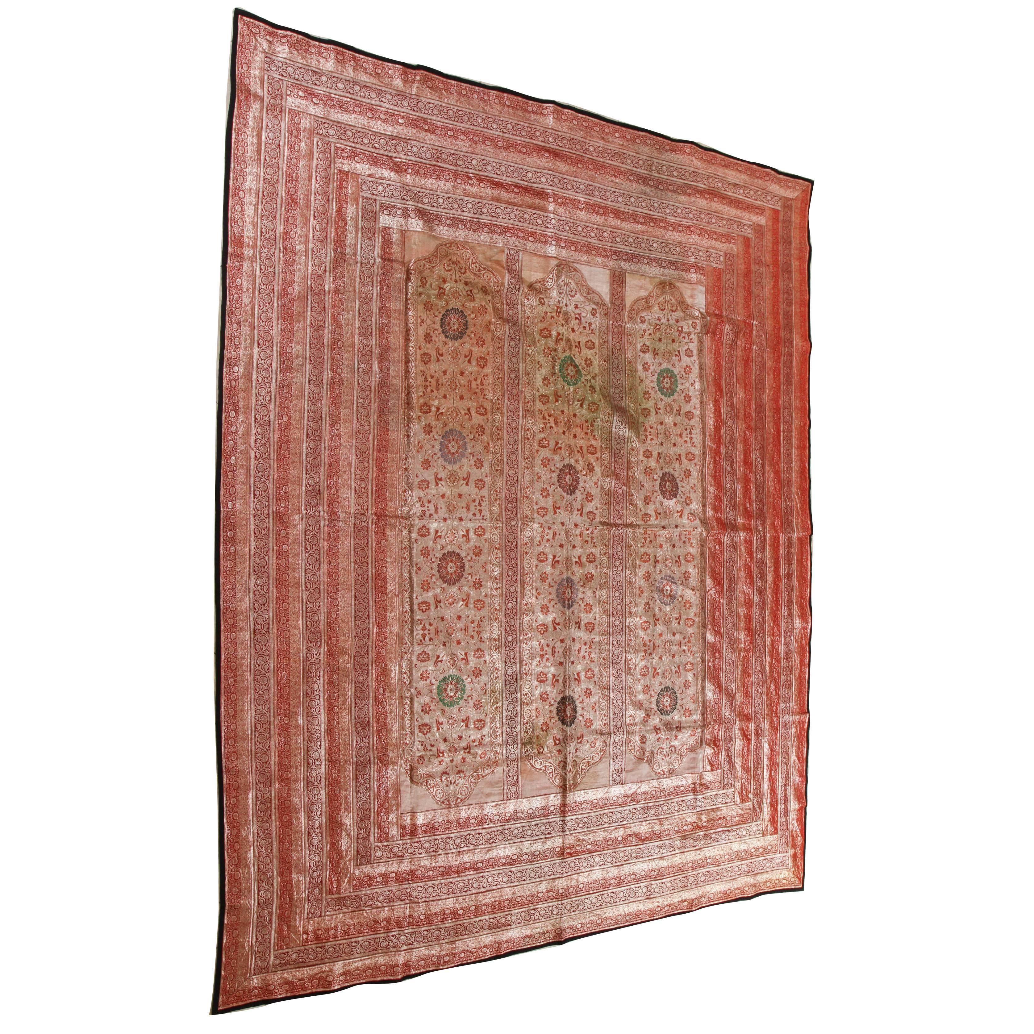 Indian Silk Sari Tapestry Quilt Patchwork