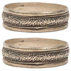 Pair of Moroccan Berber Ethnic Silver Bracelets