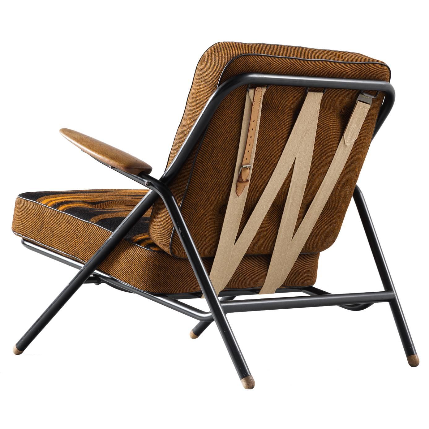 Hans Wegner 'GE215' Sawbuck Lounge Chair with Original Upholstery