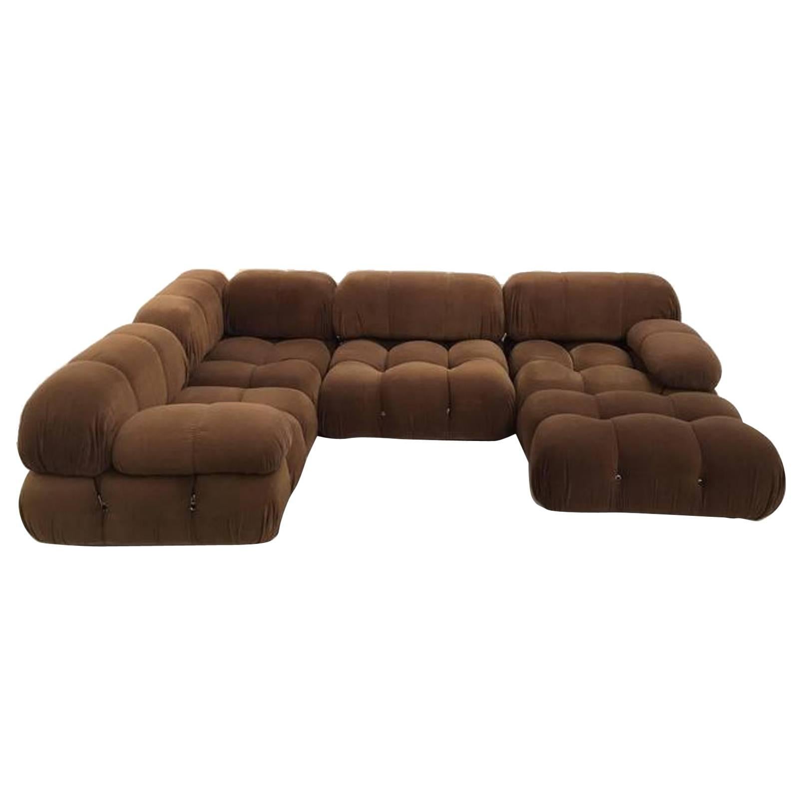 Chocolate Brown Mario Bellini "Camaleonda'' Modular Sofa, Early C&B, Italia