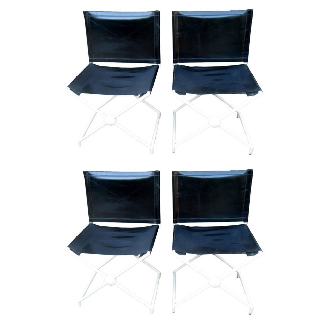 Set of 4 Maison Jansen Campaign Style Chairs