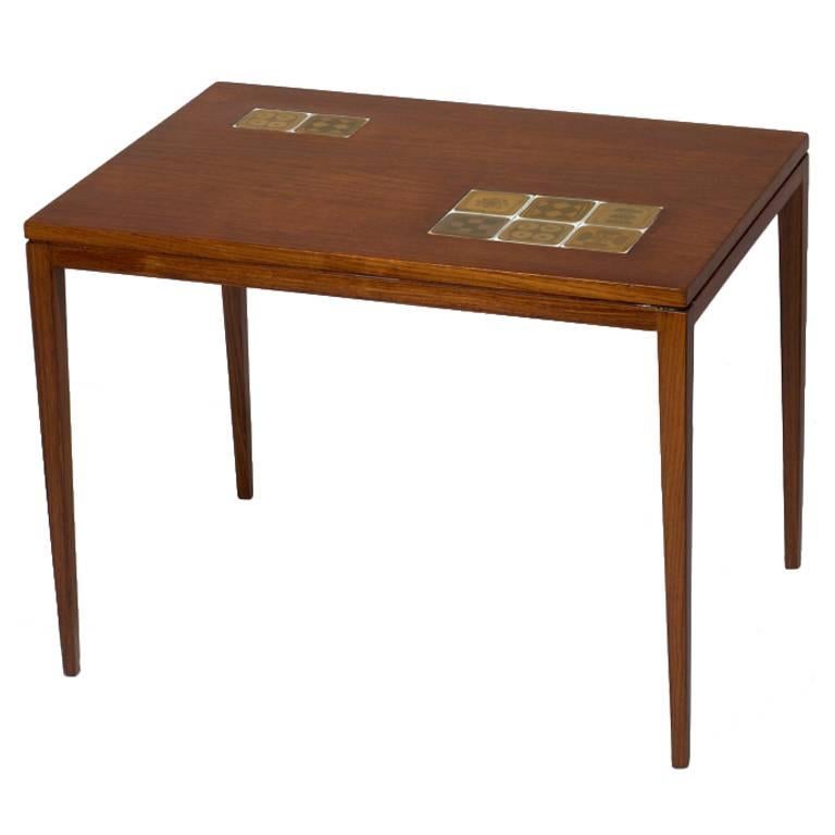 Coffee Table by Rosenthal with Porcelain Tiles by Bjorn Wiinblad, 1960s For Sale