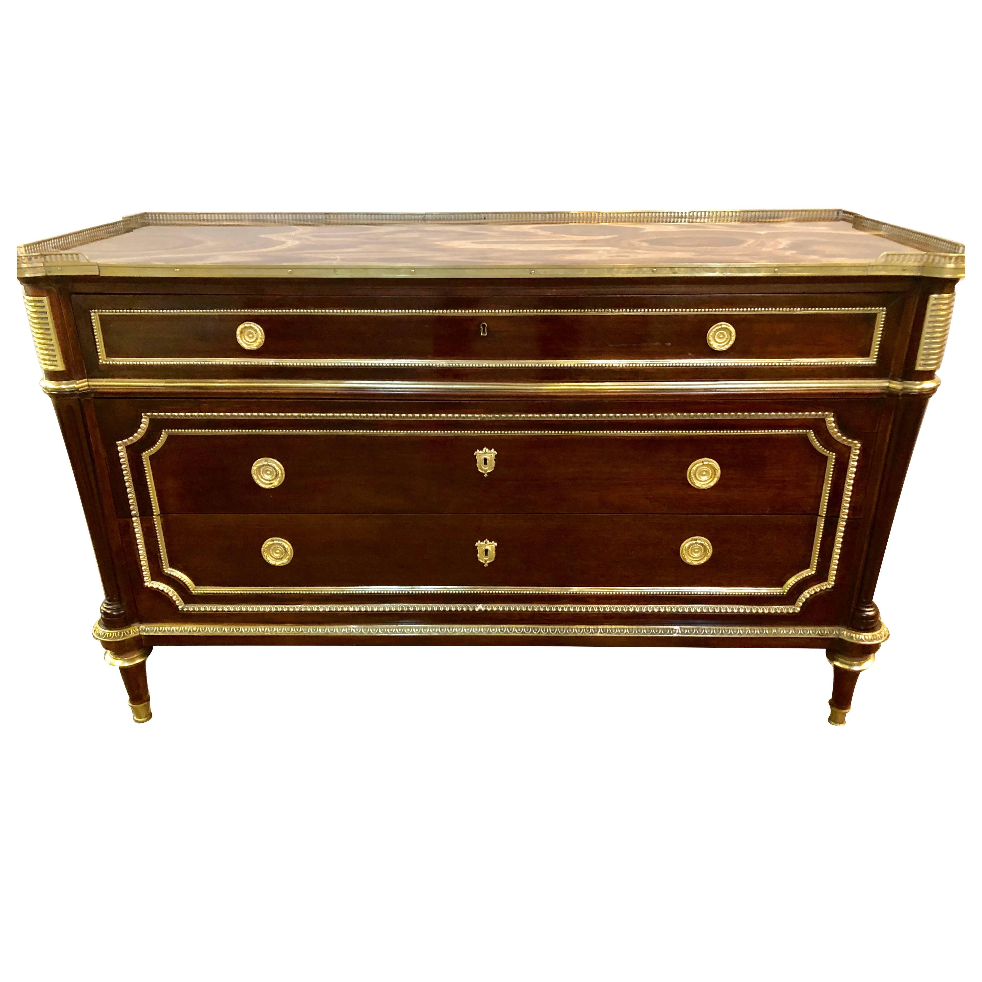 Fine Marble-Top Mahogany Commode/  Dresser/ Credenza 1920s By Maison Jansen