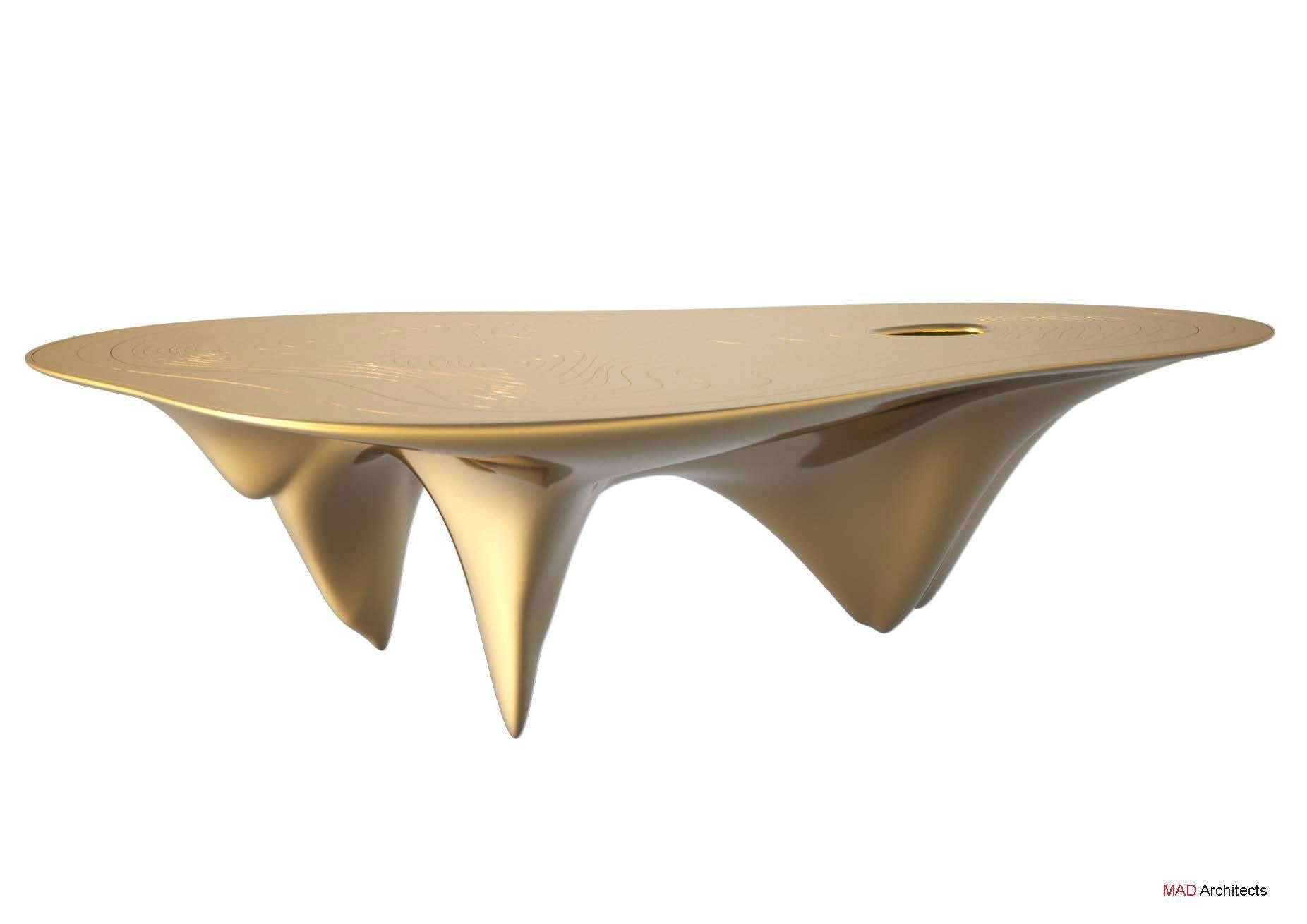 MAD Martian Dining Table Small Gold 12-Seat Customizable MAD Architects In New Condition For Sale In Beverly Hills, CA