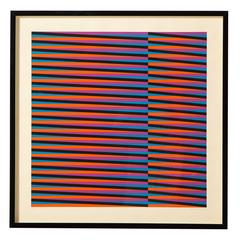 Carlos Cruz-Diez Sérigraphie Op Art cinétique en couleurs 1975 signée