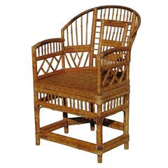 Restored "Brighton" Tiger Bamboo Armchair