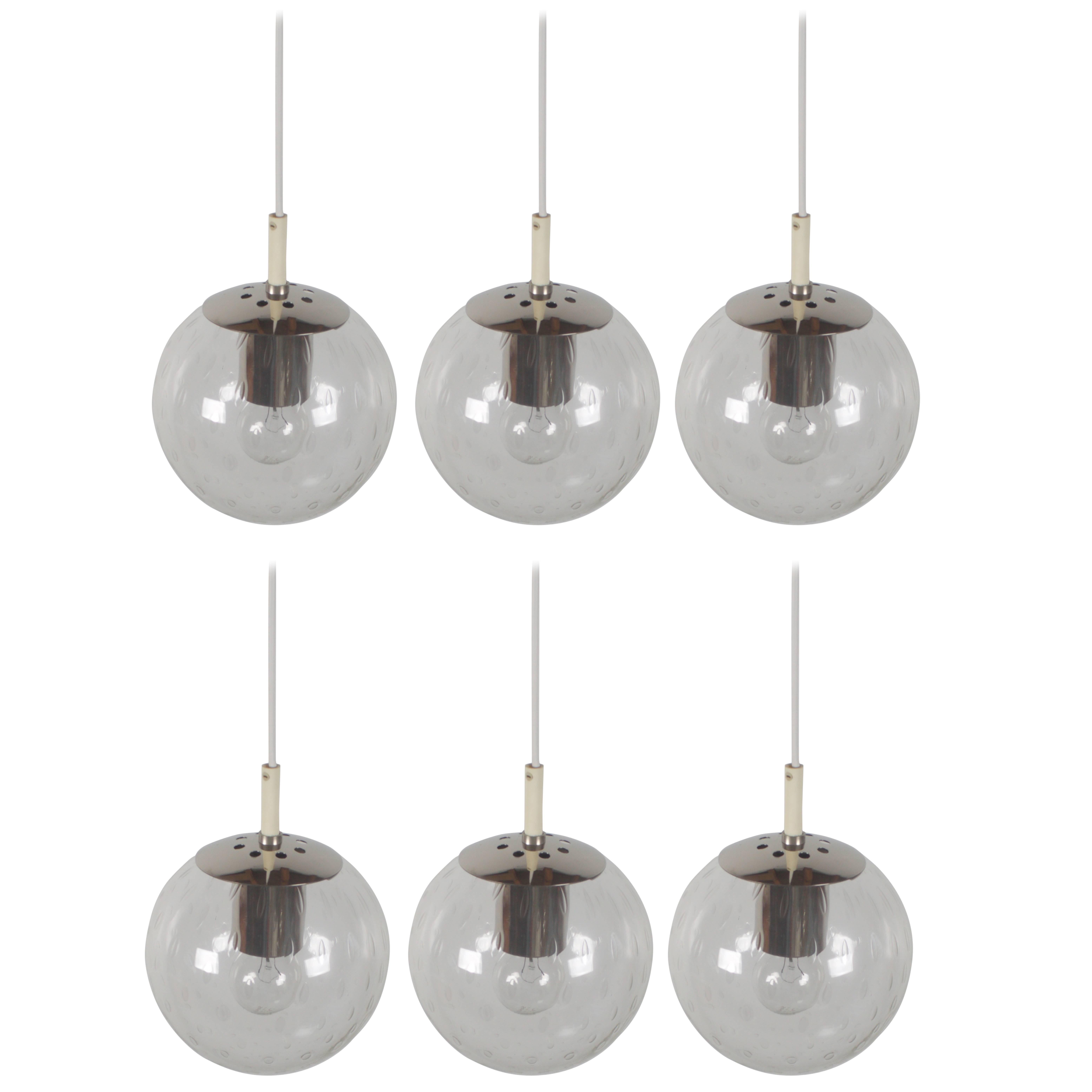 1/6 Small ‘Licht-Drops’ Globe Pendant by RAAK Amsterdam 1960s For Sale