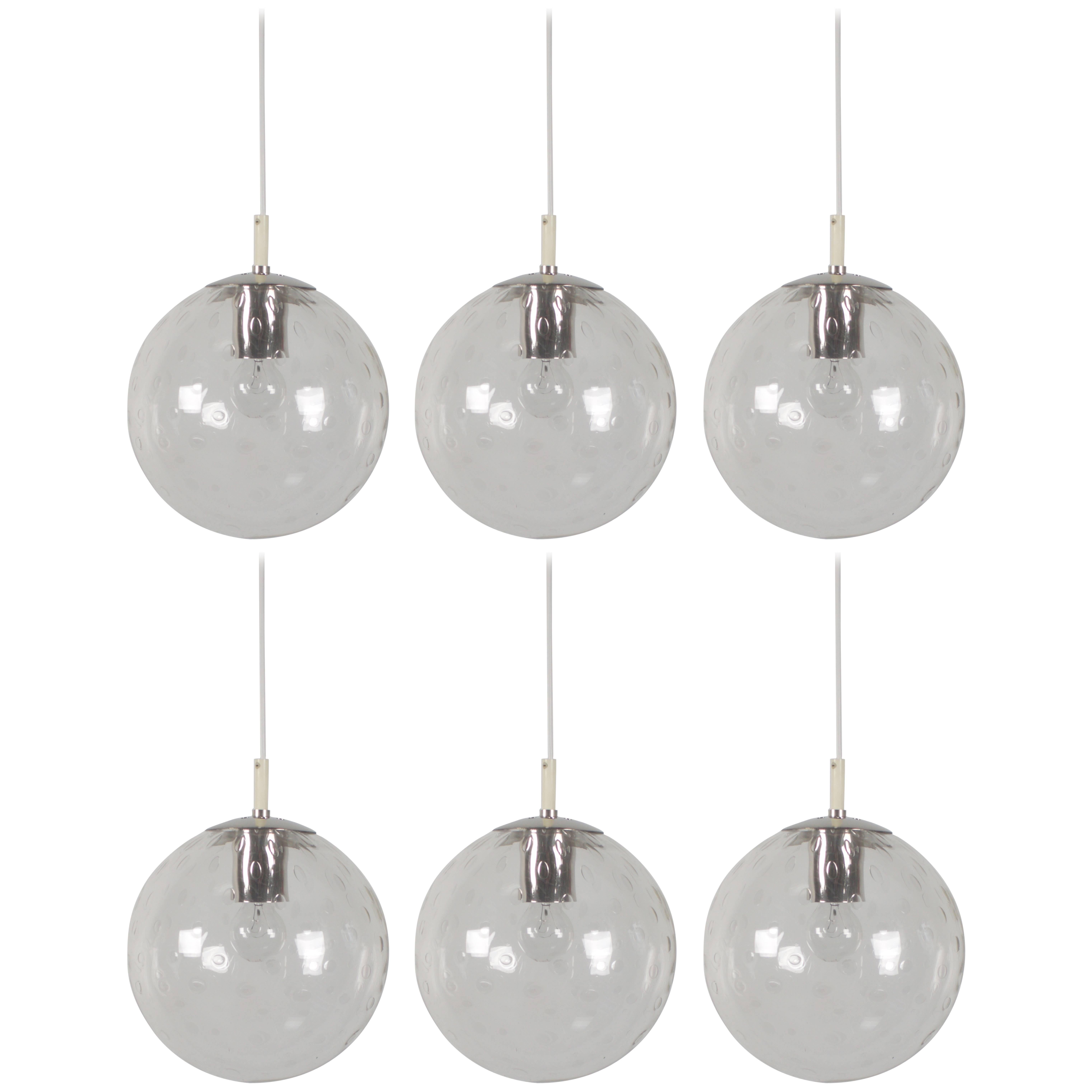 1/6 Beautiful ‘Licht-Drops’ Globe Pendant by RAAK Amsterdam, 1960s For Sale