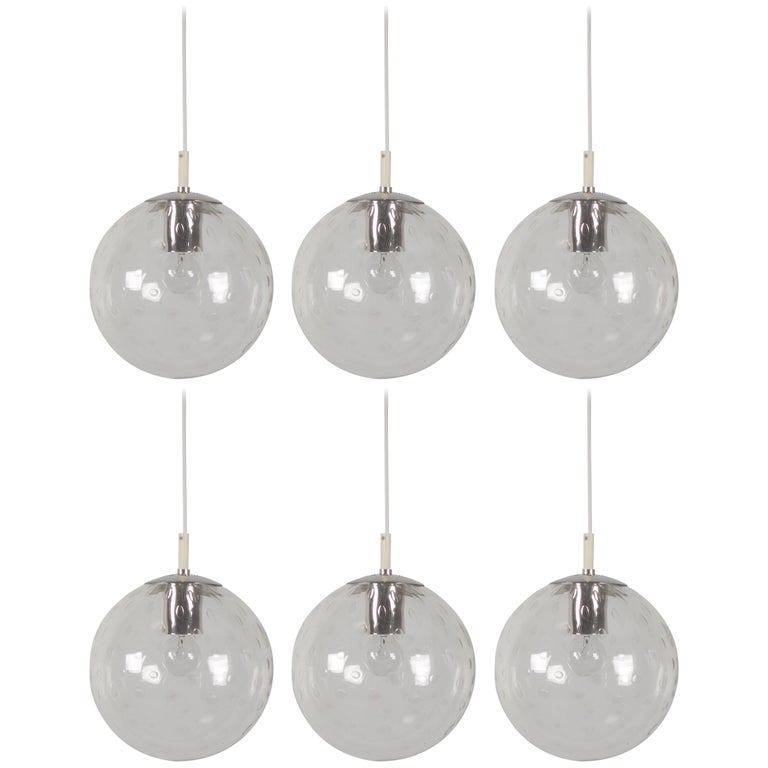 1/6 Beautiful 'Licht-Drops' Globe Pendant by RAAK Amsterdam, 1960s For Sale  at 1stDibs