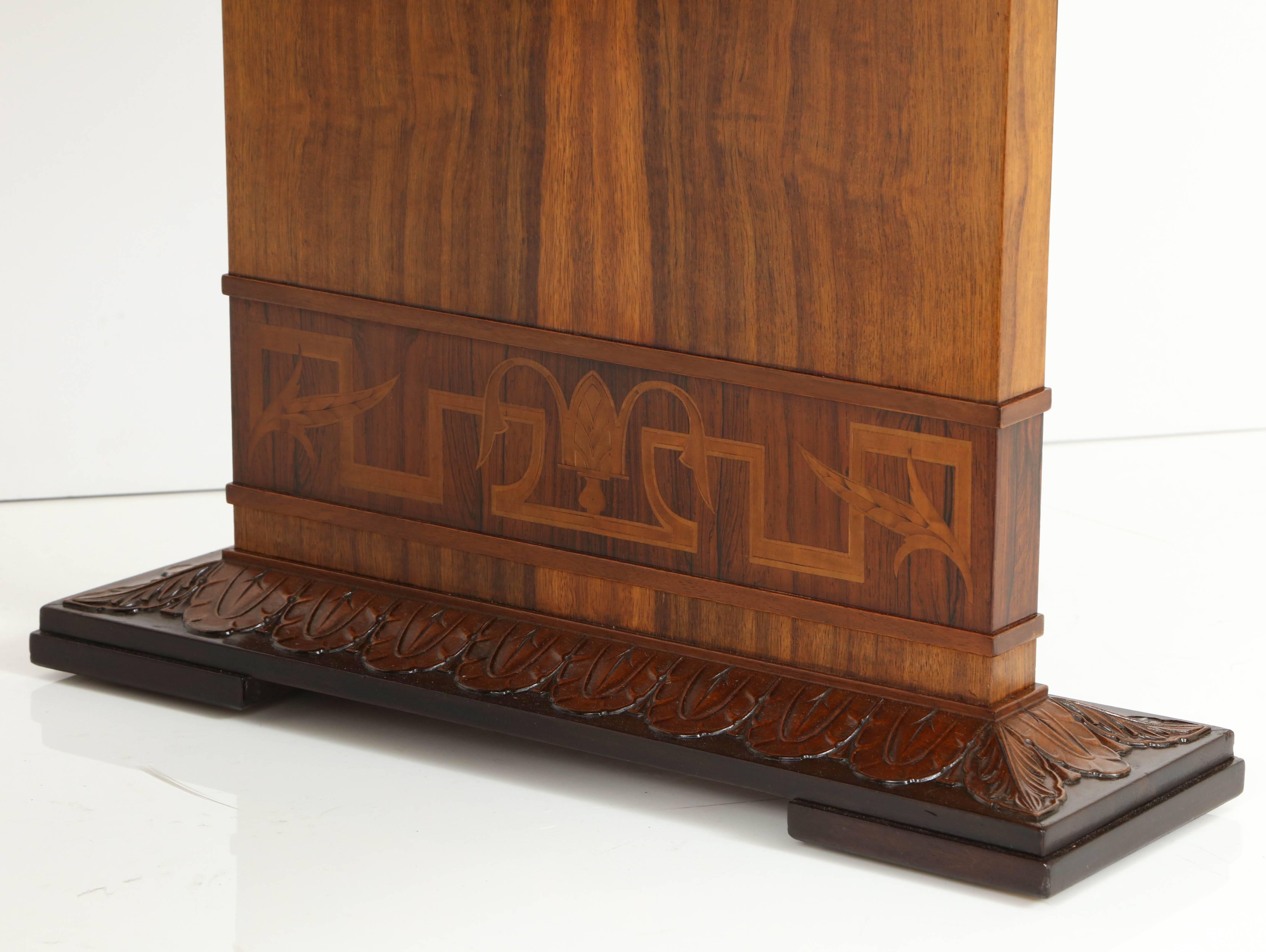 Carl Bergsten Attributed, Swedish Goncalo Alves and Walnut Table, circa 1930 In Excellent Condition In New York, NY