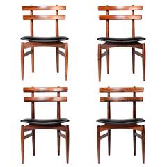 Set of Four Danish Dining Chairs in Rosewood by Poul Hundevad