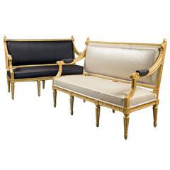 Pair of Louis XVI Canapés, France, Late 18th Century