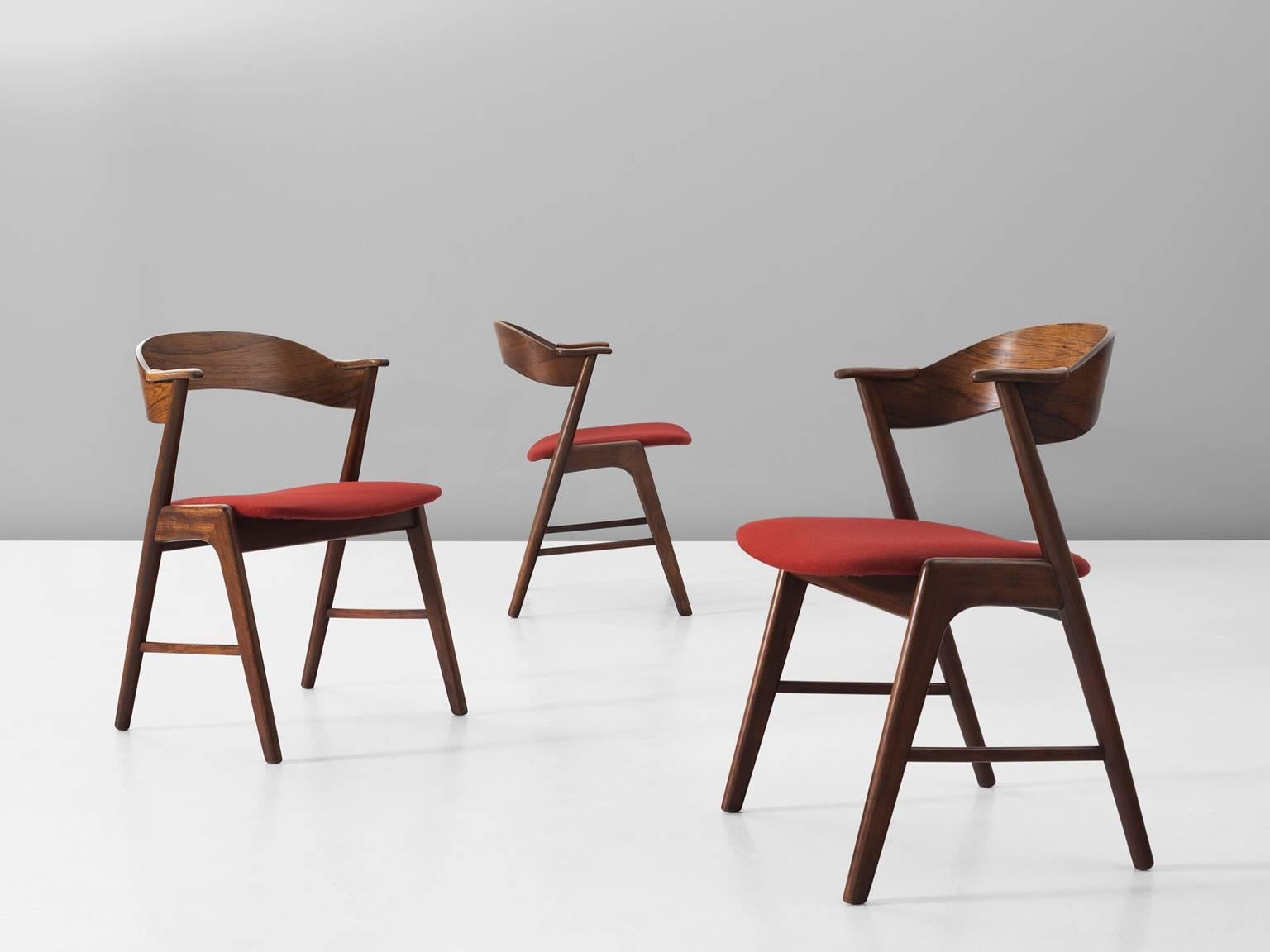 Danish Kai Kristiansen Set of Six Rosewood Dining Chairs