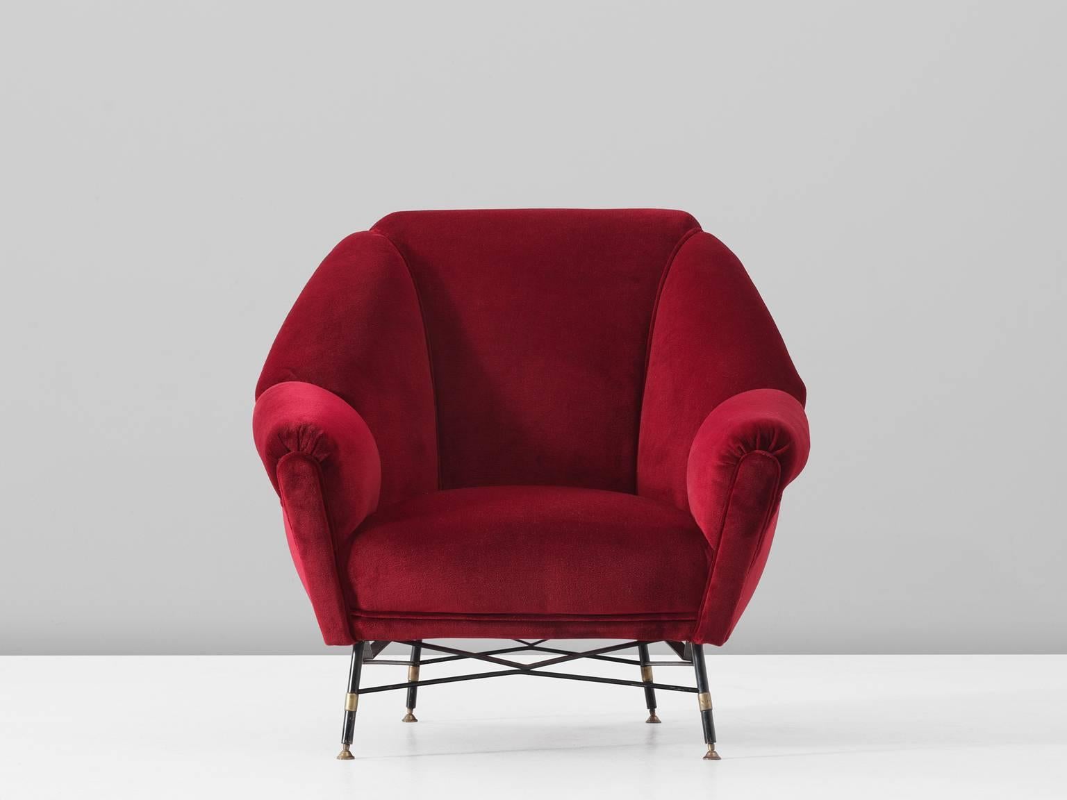 velvet lounge chair with ottoman