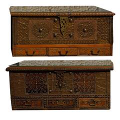 Pair of Major Celebrity Owned Rare 19th Century Zanzibar Chests, Nightstands