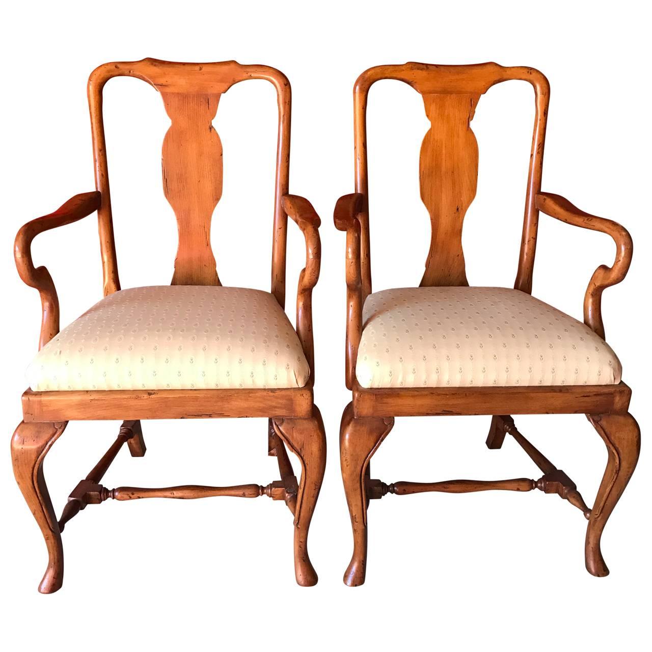 Set of Eight Queen Anne Style Dining Chairs 3