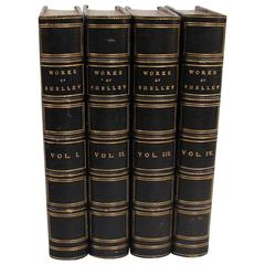 Antique Four Leatherbound Volumes Works of Shelley Published 1894