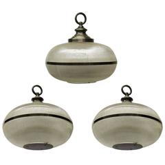 Set of Three Holophane Ceiling Lights circa 1950 Made in USA 6