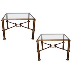 Pair of Coffee Tables in Style of Rene Drouet