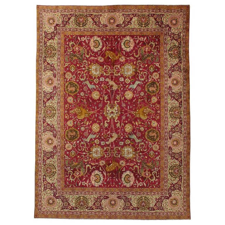Antique Indian Lahore Rug For Sale at 1stdibs