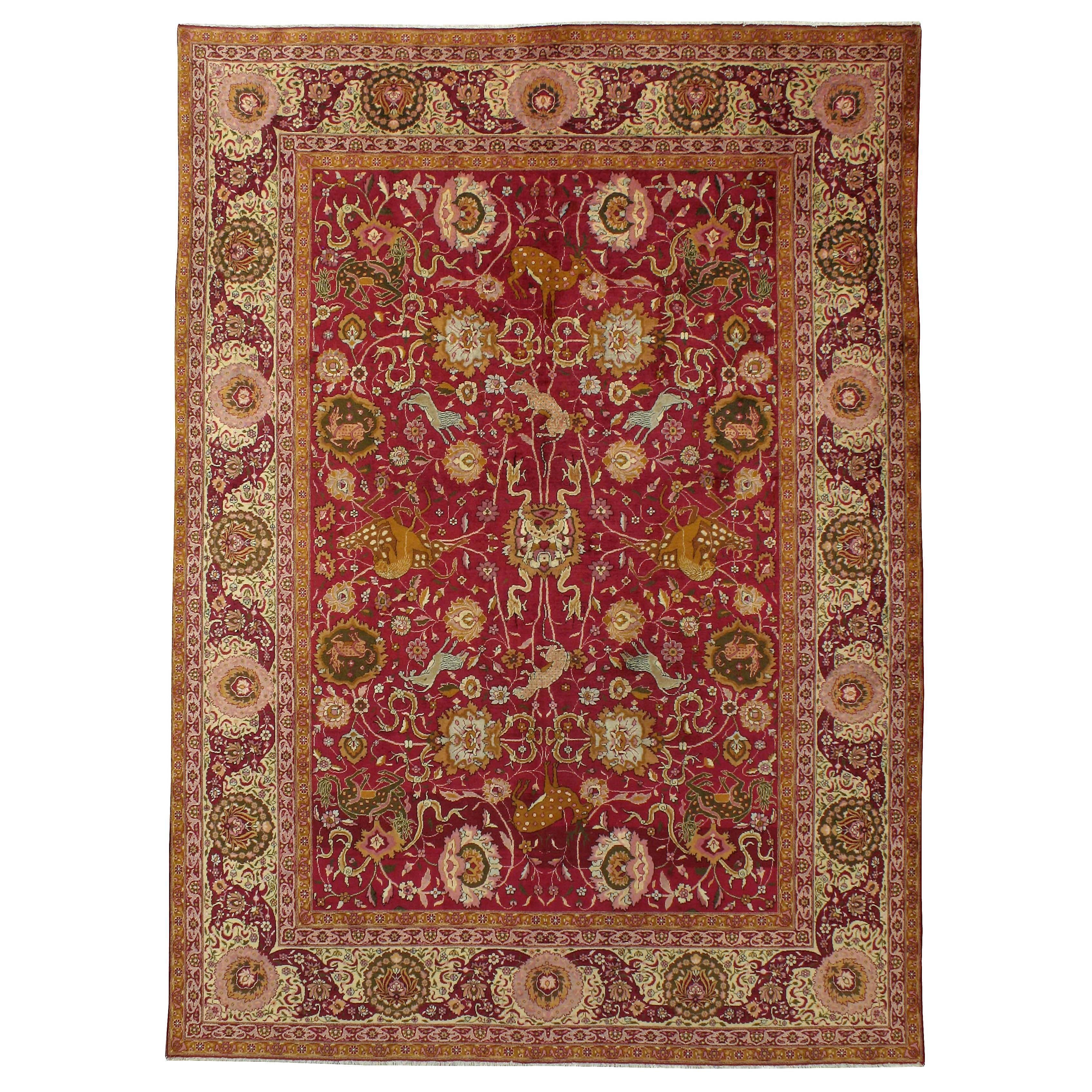 Antique Indian Lahore Rug For Sale