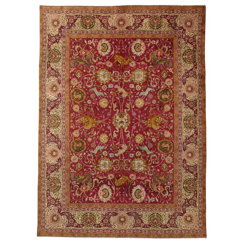 Antique Indian Lahore Rug For Sale at 1stDibs