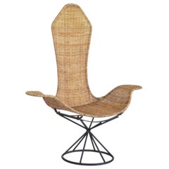1960s Wicker Wave Chair