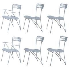 Set of Six Outdoor Indoor Dining Chairs by Maurizio Tempestini for Salterini 3
