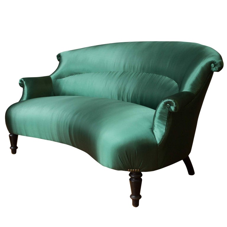 Small Curved Back Napoleon III Settee at 1stDibs
