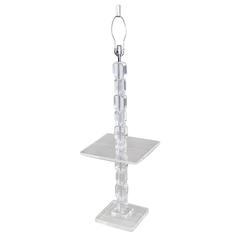 Lucite Floor Lamp Side Table