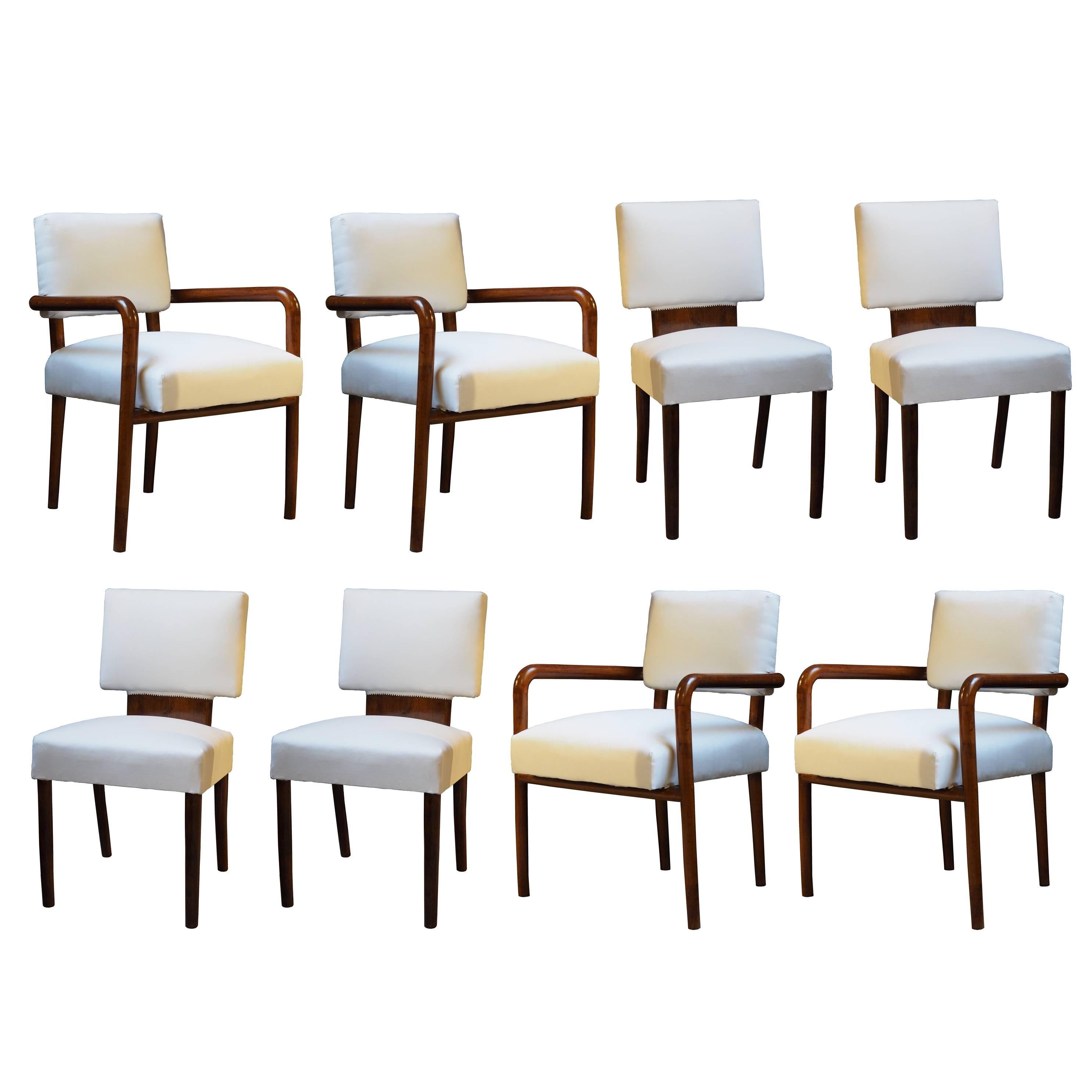 Gino Levi Montalcini Set of Four Chairs and Four Armchairs, 1938