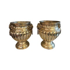Pair Of Vintage Silver Plated Wine Coolers 