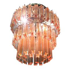 Incredible Venini Chandelier with Three-Tier of Luscious Color Murano Glass