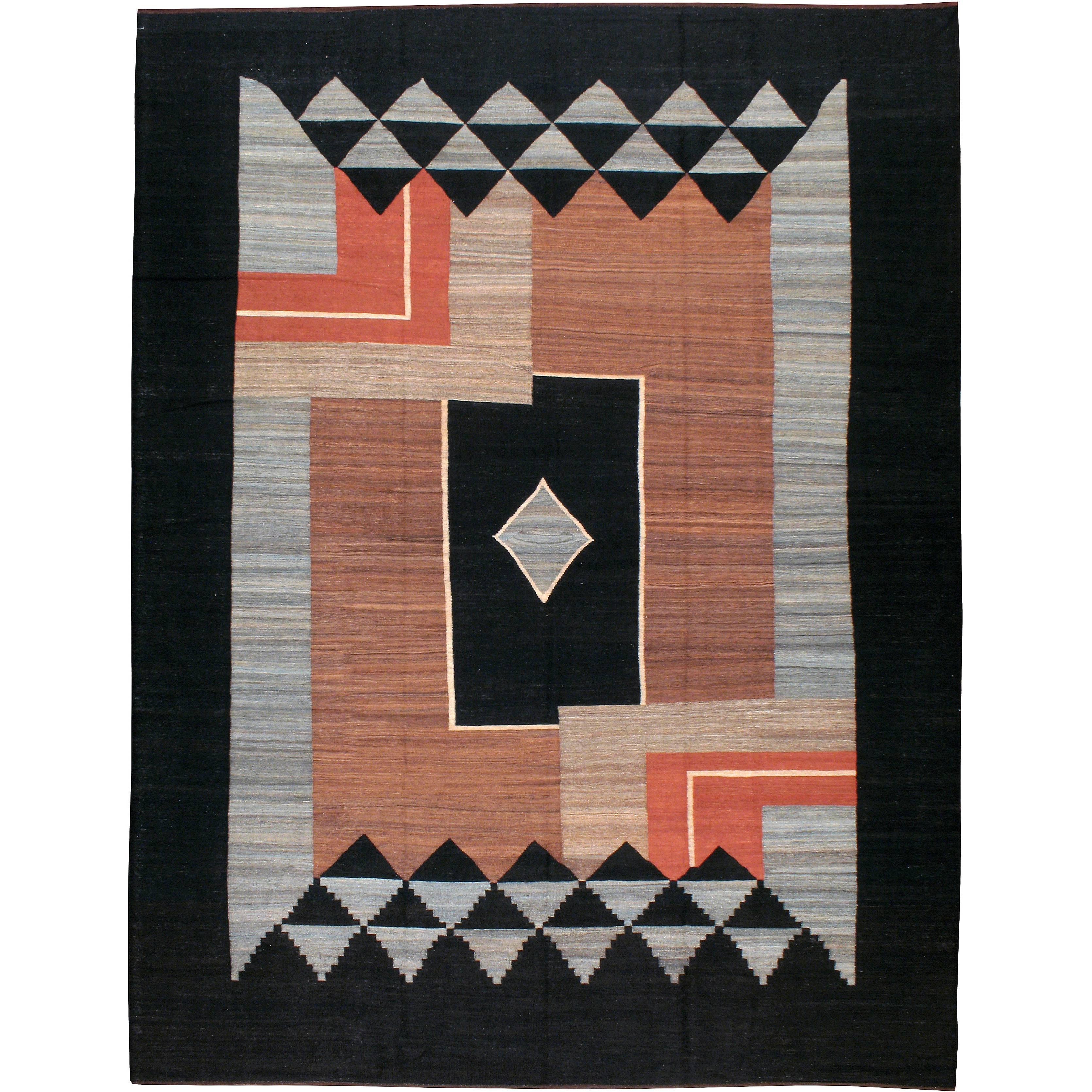 Modern Persian Kilim Style Flat-Weave