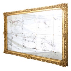  Monumental 19th Century Baroque Giltwood Wall Mirror, 9 foot x 6 foot