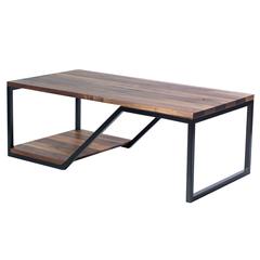 The Doppio, Modern Walnut and Powder Coated Steel Coffee Table