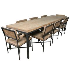 Knoll/Drake Dining Table and Eight Chairs